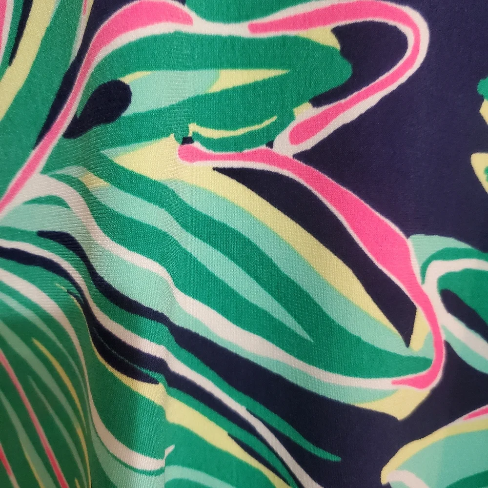 Lilly Pulitzer Bristol navy green Tiger Palm beaded sleeveless sheath dress XL - Picture 9 of 13